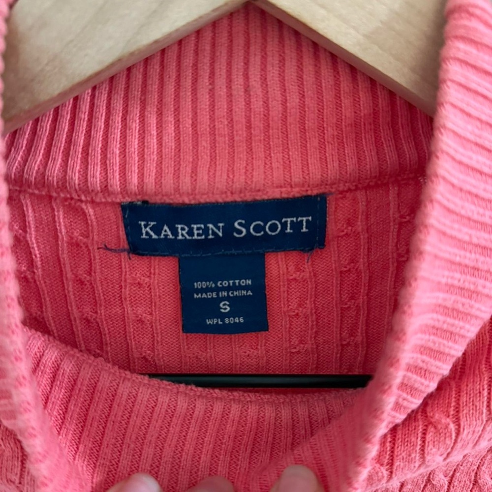 Vintage 100% Cotton, pink cable knit sweater size S - Picture 5 of 5